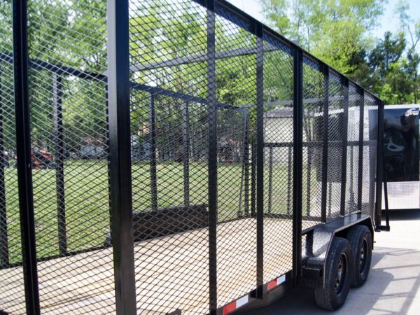 7x16 Powder Coated Straight Deck Utility Trailer with 6ft Mesh Sides (2) 3500lb Axles - Image 12