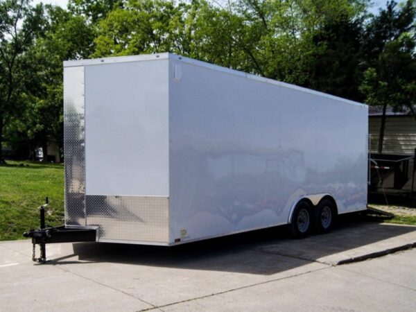 8.5x20 White V-Nose Enclosed Trailer (2) 3500lb Axles - Image 3