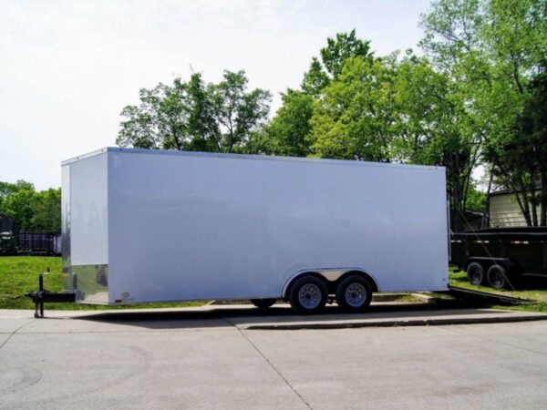 8.5x20 White V-Nose Enclosed Trailer (2) 3500lb Axles - Image 8