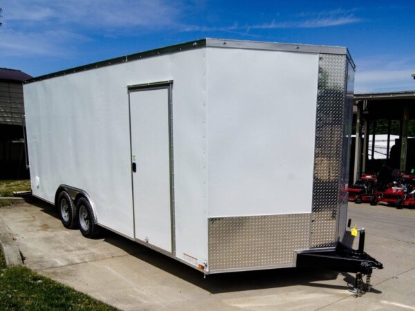 8.5x20 White V-Nose Enclosed Trailer (2) 3500lb Axles - Image 7