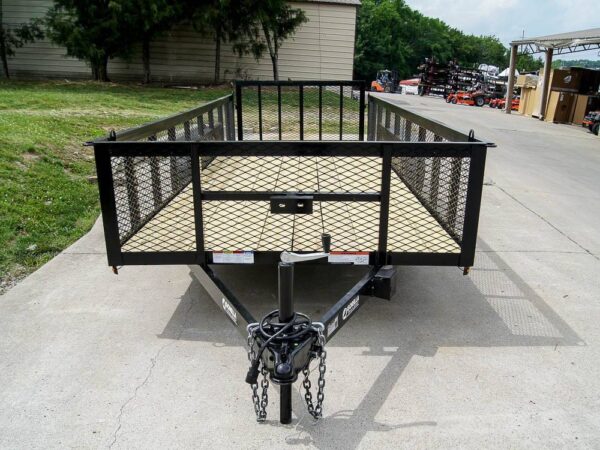 6.4x18 Powder Coated Dovetail Utility Trailer with 2ft Mesh Sides (2) 3500lb Axles - Image 2