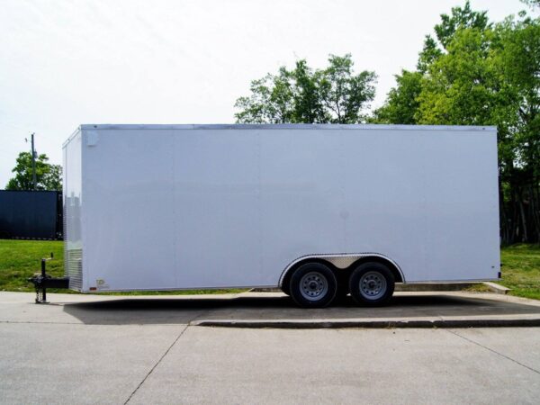 8.5x20 White V-Nose Enclosed Trailer (2) 3500lb Axles - Image 4