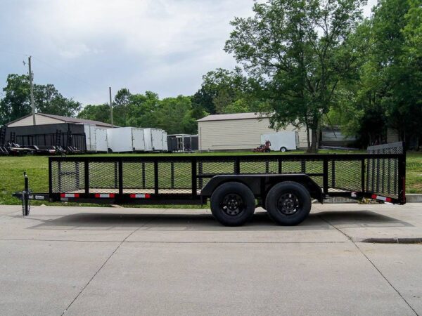 6.4x18 Powder Coated Dovetail Utility Trailer with 2ft Mesh Sides (2) 3500lb Axles - Image 4