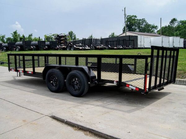 6.4x18 Powder Coated Dovetail Utility Trailer with 2ft Mesh Sides (2) 3500lb Axles - Image 5