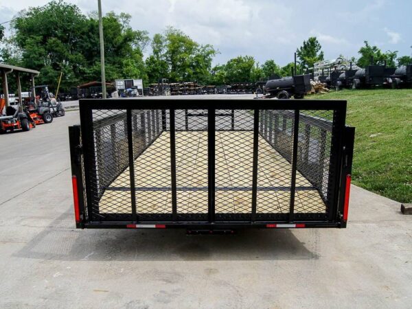 6.4x18 Powder Coated Dovetail Utility Trailer with 2ft Mesh Sides (2) 3500lb Axles - Image 6