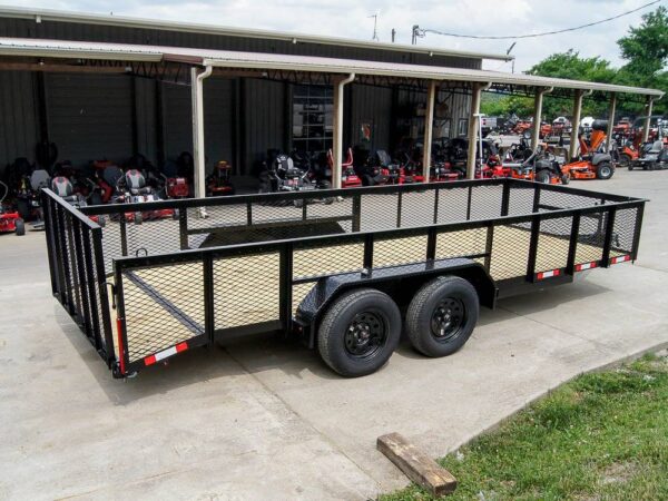 6.4x18 Powder Coated Dovetail Utility Trailer with 2ft Mesh Sides (2) 3500lb Axles - Image 7