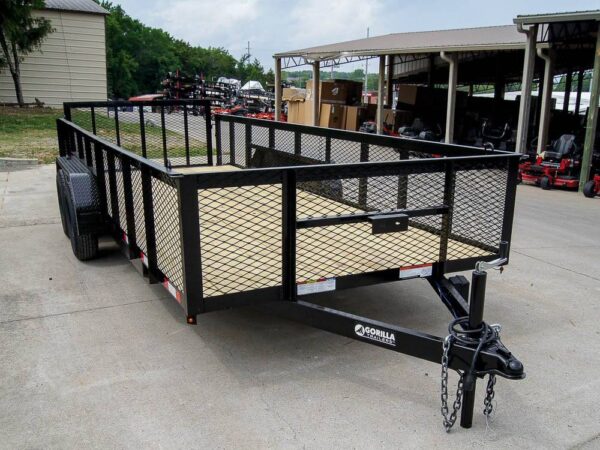 6.4x18 Powder Coated Dovetail Utility Trailer with 2ft Mesh Sides (2) 3500lb Axles - Image 9