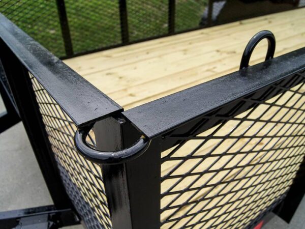 6.4x18 Powder Coated Dovetail Utility Trailer with 2ft Mesh Sides (2) 3500lb Axles - Image 12