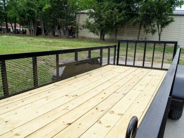 6.4x18 Powder Coated Dovetail Utility Trailer with 2ft Mesh Sides (2) 3500lb Axles - Image 13