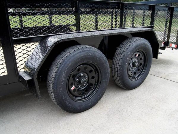 6.4x18 Powder Coated Dovetail Utility Trailer with 2ft Mesh Sides (2) 3500lb Axles - Image 15