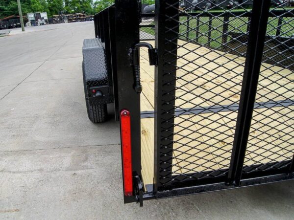 6.4x18 Powder Coated Dovetail Utility Trailer with 2ft Mesh Sides (2) 3500lb Axles - Image 14
