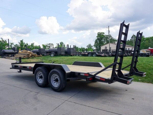 7x18 I-Beam Equipment Trailer (2) 7K Axles Stand-Up Ramps - Image 4