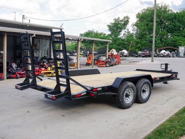 7x18 I-Beam Equipment Trailer (2) 7K Axles Stand-Up Ramps - Image 6