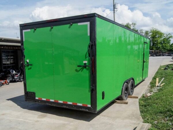 8.5x24 Lime Green Enclosed Trailer with Blackout Package (2) 5200lb Axles Storage - Image 6