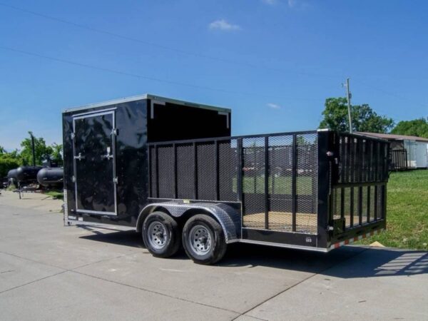7x18 Hybrid Flat-Nose Enclosed Trailer with 4ft Mesh Deck Storage - Image 3