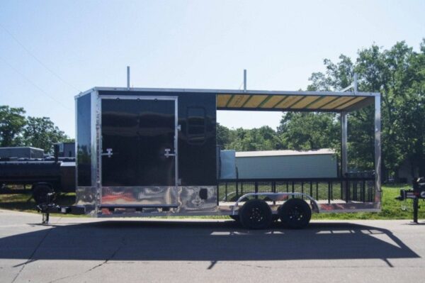 7x20 Black Enclosed Hybrid Trailer with 48'' Side Ramp - Image 3