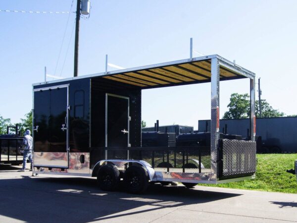 7x20 Black Enclosed Hybrid Trailer with 48'' Side Ramp - Image 4