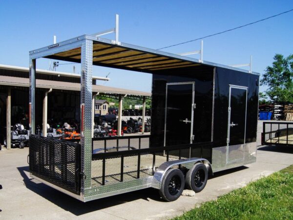 7x20 Black Enclosed Hybrid Trailer with 48'' Side Ramp - Image 6