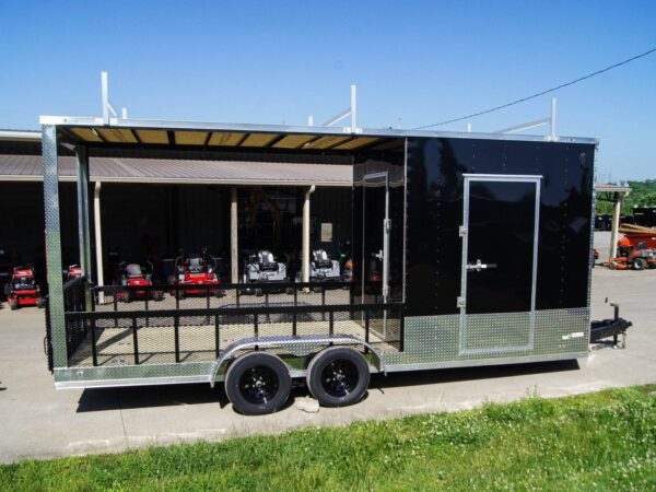 7x20 Black Enclosed Hybrid Trailer with 48'' Side Ramp - Image 7