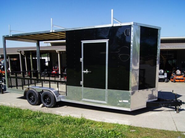 7x20 Black Enclosed Hybrid Trailer with 48'' Side Ramp - Image 8