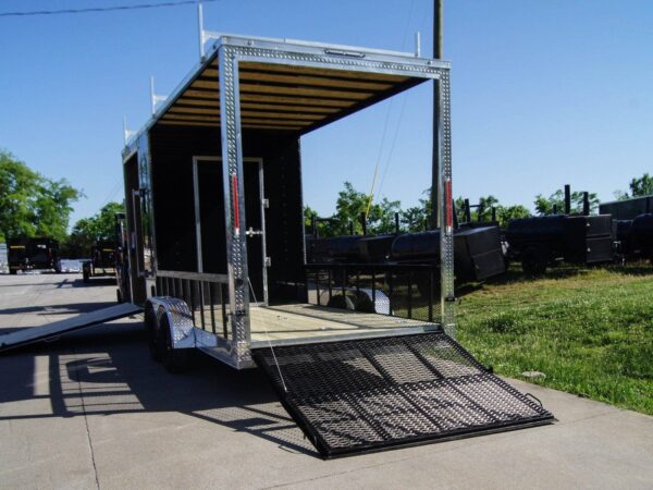7x20 Black Enclosed Hybrid Trailer with 48'' Side Ramp - Image 25