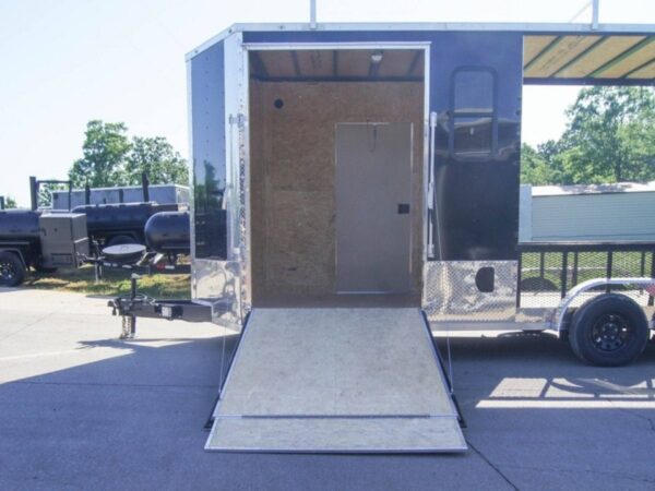 7x20 Black Enclosed Hybrid Trailer with 48'' Side Ramp - Image 28