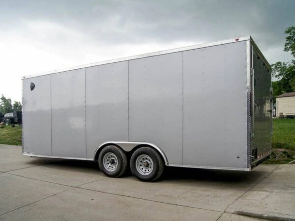 8.5x20 Silver Enclosed Trailer V-Nose (2) 5,200lb Axles Storage - Image 3