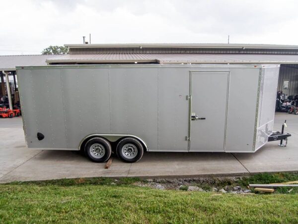 8.5x20 Silver Enclosed Trailer V-Nose (2) 5,200lb Axles Storage - Image 4
