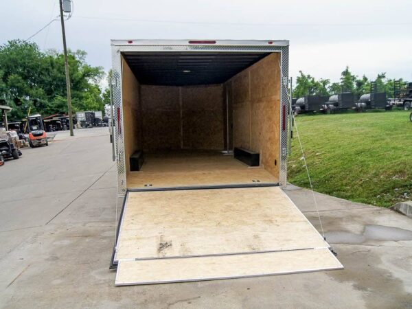 8.5x20 Silver Enclosed Trailer V-Nose (2) 5,200lb Axles Storage - Image 9