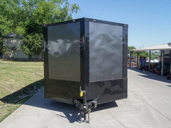 8.5x24 Charcoal Grey V-Nose Enclosed Trailer with Blackout Package Storage - Image 2