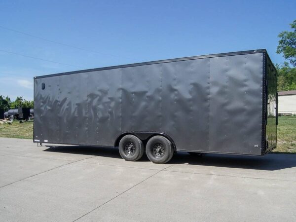 8.5x24 Charcoal Grey V-Nose Enclosed Trailer with Blackout Package Storage - Image 4