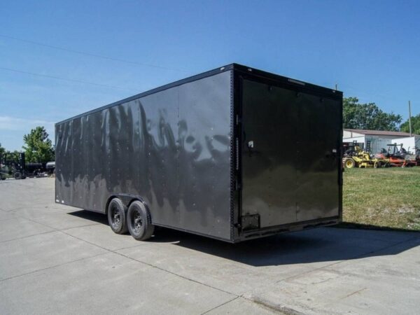 8.5x24 Charcoal Grey V-Nose Enclosed Trailer with Blackout Package Storage - Image 5