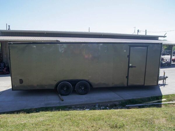8.5x24 Charcoal Grey V-Nose Enclosed Trailer with Blackout Package Storage - Image 6