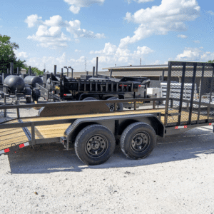 7x16 Dovetail Utility Trailer with Side Gate (2) 3500lb Axle 7k GVWR