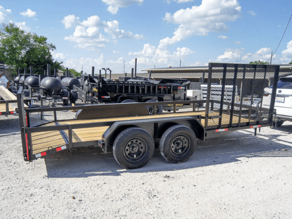 7x16 Dovetail Utility Trailer with Side Gate (2) 3500lb Axle 7k GVWR