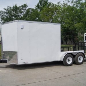 7x18 Hybrid Enclosed Trailer with Side Door (2) 5,200lb Axles Storage