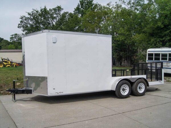7x18 Hybrid Enclosed Trailer with Side Door (2) 5,200lb Axles Storage
