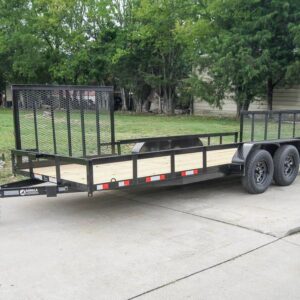 7x18 Dovetail Utility Trailer with Side Gate (2) 3,500lb Axles
