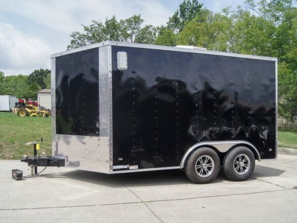 8.5x12 Black V-Nose Enclosed Trailer with Elect Pkg (2) 3500lb Axles Storage - Image 4
