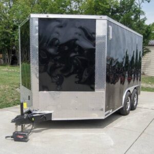 8.5x12 Black V-Nose Enclosed Trailer with Elect Pkg (2) 3500lb Axles Storage