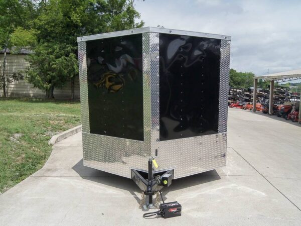 8.5x12 Black V-Nose Enclosed Trailer with Elect Pkg (2) 3500lb Axles Storage - Image 2