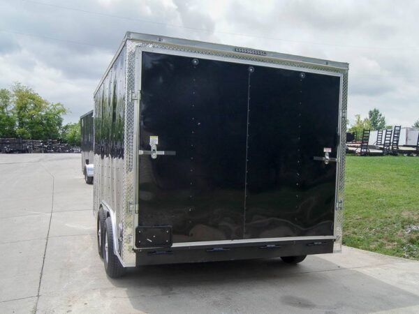 8.5x12 Black V-Nose Enclosed Trailer with Elect Pkg (2) 3500lb Axles Storage - Image 6