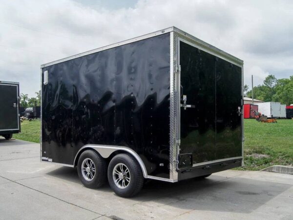8.5x12 Black V-Nose Enclosed Trailer with Elect Pkg (2) 3500lb Axles Storage - Image 5