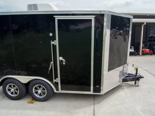 8.5x12 Black V-Nose Enclosed Trailer with Elect Pkg (2) 3500lb Axles Storage - Image 7