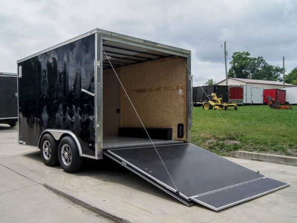 8.5x12 Black V-Nose Enclosed Trailer with Elect Pkg (2) 3500lb Axles Storage - Image 11