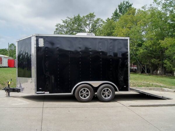 8.5x12 Black V-Nose Enclosed Trailer with Elect Pkg (2) 3500lb Axles Storage - Image 3