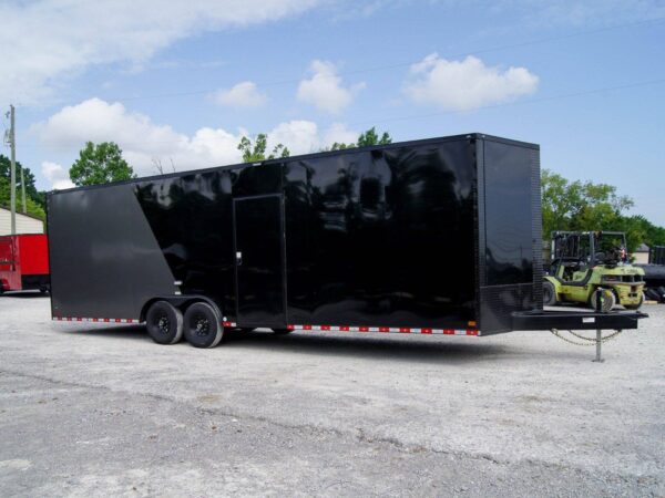 8.5x28 Charcoal/Black Enclosed Trailer with Blackout Pkg (2) 7K Axles Storage
