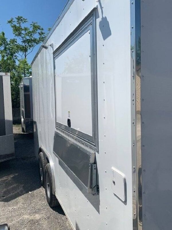 8.5' x 16' Custom White Concession Food Catering Trailer