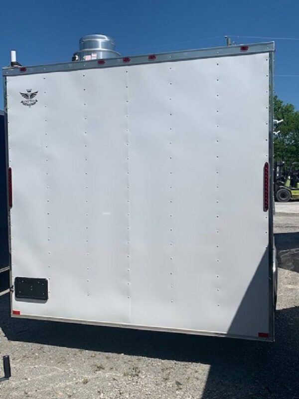 8.5' x 16' Custom White Concession Food Catering Trailer - Image 13