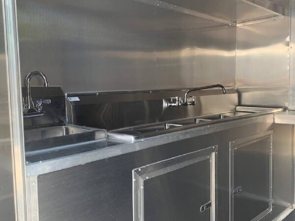 8.5' x 16' Custom White Concession Food Catering Trailer - Image 9